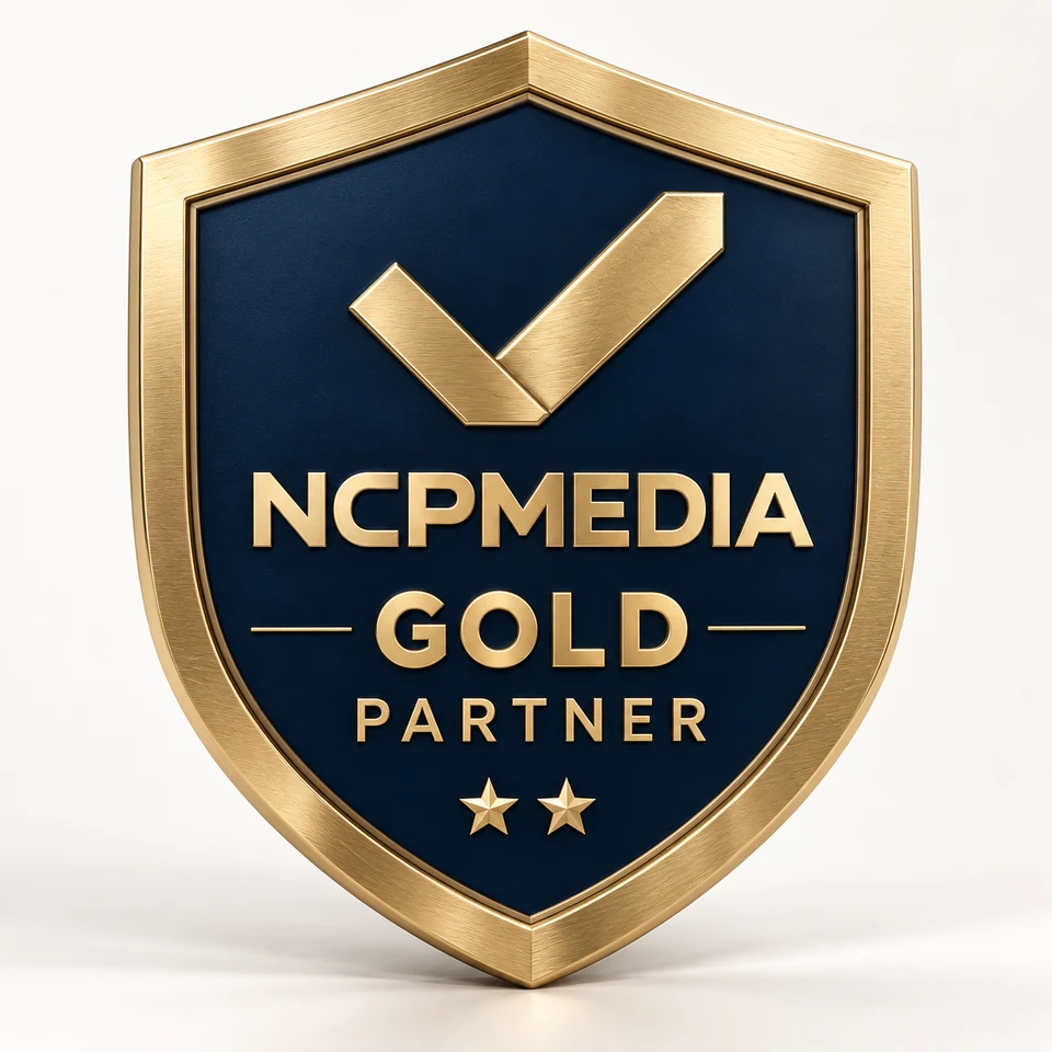 NCP Media Gold Partner level badge