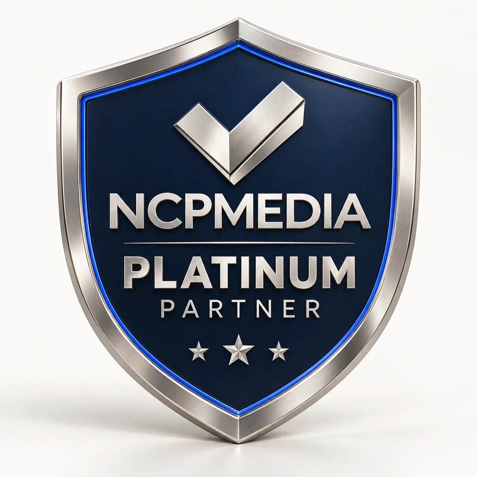 NCP Media Platinum Partner level badge